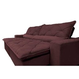Sofá Magnum 2.42M Retrátil e Reclinável com Molas No Assento Tecido Suede Vinho - 4