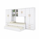 Ver imagem 5 de Conjunto Modulado Completo Chiara Quarto Infantil Roupeiro 6 Portas 4 Gavetas Bicama Branco Phoenix