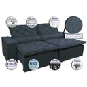 Ver imagem 3 de Sofá Magnum 2,42M Retrátil e Reclinável com Molas No Assento Tecido Suede Azul