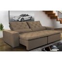 Ver imagem 1 de Sofá Magnum 2,42M Retrátil e Reclinável com Molas No Assento Tecido Suede Castor