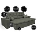 Ver imagem 3 de Sofá Cairo 2,32M Retrátil e Reclinável com Molas e Pillow No Assento Tecido Suede