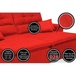 Sofá Cairo 2.02M Retrátil e Reclinável com Molas e Pillow No Assento Tecido Suede - 3