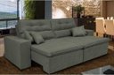 Ver imagem 1 de Sofá Cairo 2.02M Retrátil e Reclinável com Molas e Pillow No Assento Tecido Suede