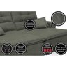 Sofá Cairo 2.02M Retrátil e Reclinável com Molas e Pillow No Assento Tecido Suede - 3