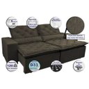 Ver imagem 3 de Sofá Magnum 2,42M Retrátil e Reclinável com Molas No Assento Tecido Suede Café