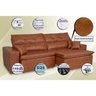 Sofá Tourino 2.02m Retrátil e Reclinável com Molas e Pillow no Assento Tecido Courino Caramelo - 3
