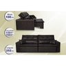 Sofá Tourino 2.52m Retrátil e Reclinável com Molas e Pillow no Assento Tecido Courino Café - 2