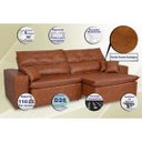 Ver imagem 3 de Sofá Tourino 2.52m Retrátil e Reclinável com Molas e Pillow no Assento Tecido Courino Caramelo