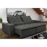 Sofá Magnum 2,62M Retrátil e Reclinável com Molas No Assento Tecido Suede Grafite - 1