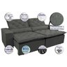 Sofá Magnum 2,62M Retrátil e Reclinável com Molas No Assento Tecido Suede Grafite - 3