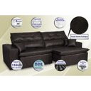 Ver imagem 3 de Sofá Tourino 2.32m Retrátil e Reclinável com Molas e Pillow no Assento Tecido Courino Café
