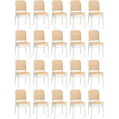 Kit 20 Cadeiras de Jantar Roma para Sala e Cozinha - Branco