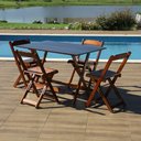 Ver imagem 2 de Kit 6 Conjunto Mesa Bar 120x70 C/ 4 Cadeiras P/ Bar Cor:imbuia