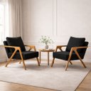 Ver imagem 1 de Conjunto 2 Poltronas Decorativa Mona Luxo Sala de Estar e Decoração:preto