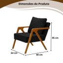Ver imagem 2 de Conjunto 2 Poltronas Decorativa Mona Luxo Sala de Estar e Decoração:preto