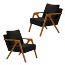 Ver imagem 3 de Conjunto 2 Poltronas Decorativa Mona Luxo Sala de Estar e Decoração:preto