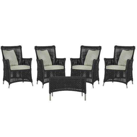 4 Poltronas e 1 Mesa Igapó em Alumínio Pintura Fendi Corda Náutica Estofado 3