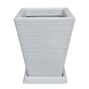 Ver imagem 1 de Vaso de Planta Quadrado Decorativo Polietileno 45x35 + Prato