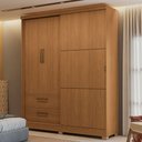 Ver imagem 1 de Guarda-roupa Casal Baume 3 Portas 2 Gavetas Canela - Kappesberg