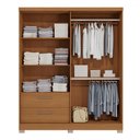 Ver imagem 3 de Guarda-roupa Casal Baume 3 Portas 2 Gavetas Canela - Kappesberg