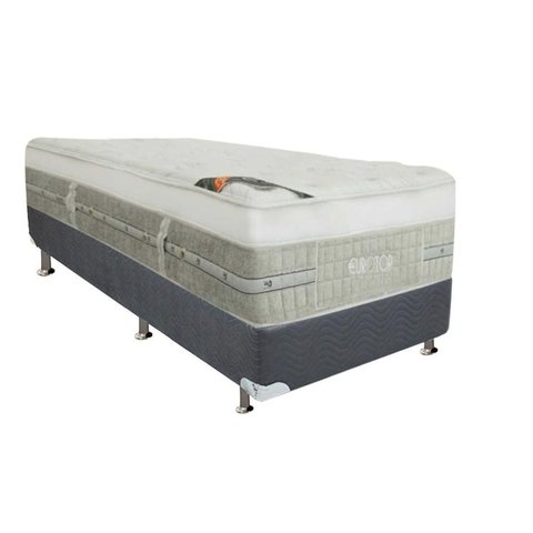Cama Box Solteiro: Colchão Molas Castor Pocket Summer Winter + Base CRC Suede Gray(88x188)