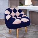Ver imagem 1 de Poltrona Paloma Escritório Sala Pé Palito Suede Azul Marinho e Suede Rosa Bebê - Dominic Decor
