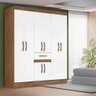 Guarda Roupa Grande 8 Portas 1 Gaveta Naturale Branco Plínio Shop Jm - 1
