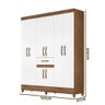 Guarda Roupa Grande 8 Portas 1 Gaveta Naturale Branco Plínio Shop Jm - 2