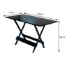 Conjunto de Mesa Dobravel de Madeira 120x70 com 4 Cadeiras Preto Estofado Preto - 4