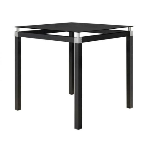 Mesa de Jantar Malva 4 Lugares Quadrada Vidro Temperado Preto 75cm