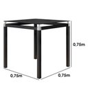 Ver imagem 2 de Mesa de Jantar Malva 4 Lugares Quadrada Vidro Temperado Preto 75cm