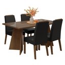 Ver imagem 2 de Conjunto Sala de Jantar Tampo de Vidro 4 Cadeiras Rustic/oxford Braga Madesa
