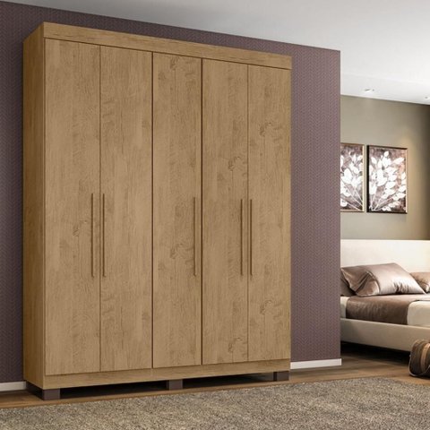 Guarda-roupa Portugal 5 Portas 4 Gavetas Amêndoa