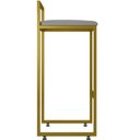 Ver imagem 7 de Kit 03 Banquetas Alta Para Cozinha Sala De Jantar Hanna L02 Dourado Corano Cinza - Lyam Decor