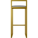 Ver mais imagens de Kit 03 Banquetas Alta Para Cozinha Sala De Jantar Hanna L02 Dourado Corano Cinza - Lyam Decor