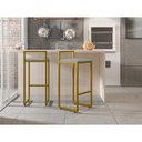 Ver imagem 2 de Kit 03 Banquetas Alta Para Cozinha Sala De Jantar Hanna L02 Dourado Corano Cinza - Lyam Decor
