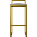 Ver imagem 6 de Kit 03 Banquetas Alta Para Cozinha Sala De Jantar Hanna L02 Dourado Corano Cinza - Lyam Decor