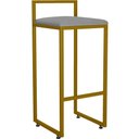 Ver imagem 3 de Kit 03 Banquetas Alta Para Cozinha Sala De Jantar Hanna L02 Dourado Corano Cinza - Lyam Decor