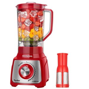 Liquidificador Mondial L-1200 Turbo Filtro 12 Vel + Pulsar 1200w Vermelho - 110v