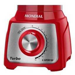 Liquidificador Mondial L-1200 Turbo Filtro 12 Vel + Pulsar 1200w Vermelho - 110v - 10
