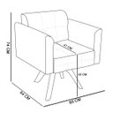 Ver imagem 4 de Poltrona Decorativa Giratória Gran Elisa Base Madeira Suede Grafite - D'Rossi