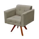 Ver imagem 2 de Poltrona Decorativa Giratória Gran Elisa Base Madeira Suede Marrom Rato - D'Rossi