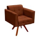 Ver imagem 1 de Poltrona Decorativa Giratória Gran Elisa Base Madeira Suede Terra - D'Rossi
