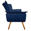 Ver imagem 4 de Kit Sofá Retrô Namoradeira e 01 Poltrona Opala Suede Azul Marinho - D'Rossi