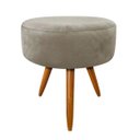 Ver imagem 3 de Kit 2 Puff Banqueta Berlim Redondo Suede Marrom Rato Pés Castanho