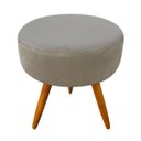 Ver imagem 2 de Kit 2 Puff Banqueta Berlim Redondo Suede Marrom Rato Pés Castanho