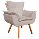 Ver imagem 3 de Kit Sofá Retrô Namoradeira e 01 Poltrona Opala Suede Bege - D'Rossi