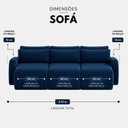 Ver imagem 4 de Sofá Retrátil 5 Lugares Veludo Apolo 2,70 Mts Oceano