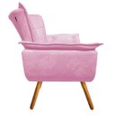 Ver imagem 4 de Kit Sofá Retrô Namoradeira e 01 Poltrona Opala Suede Rosa Bebê - D'Rossi