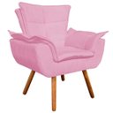 Ver imagem 3 de Kit Sofá Retrô Namoradeira e 01 Poltrona Opala Suede Rosa Bebê - D'Rossi